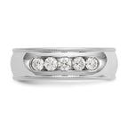 True Origin 14K White Gold Men's 1/2 carat Lab Grown Diamond VS+ F+ Complete Miligrain Band