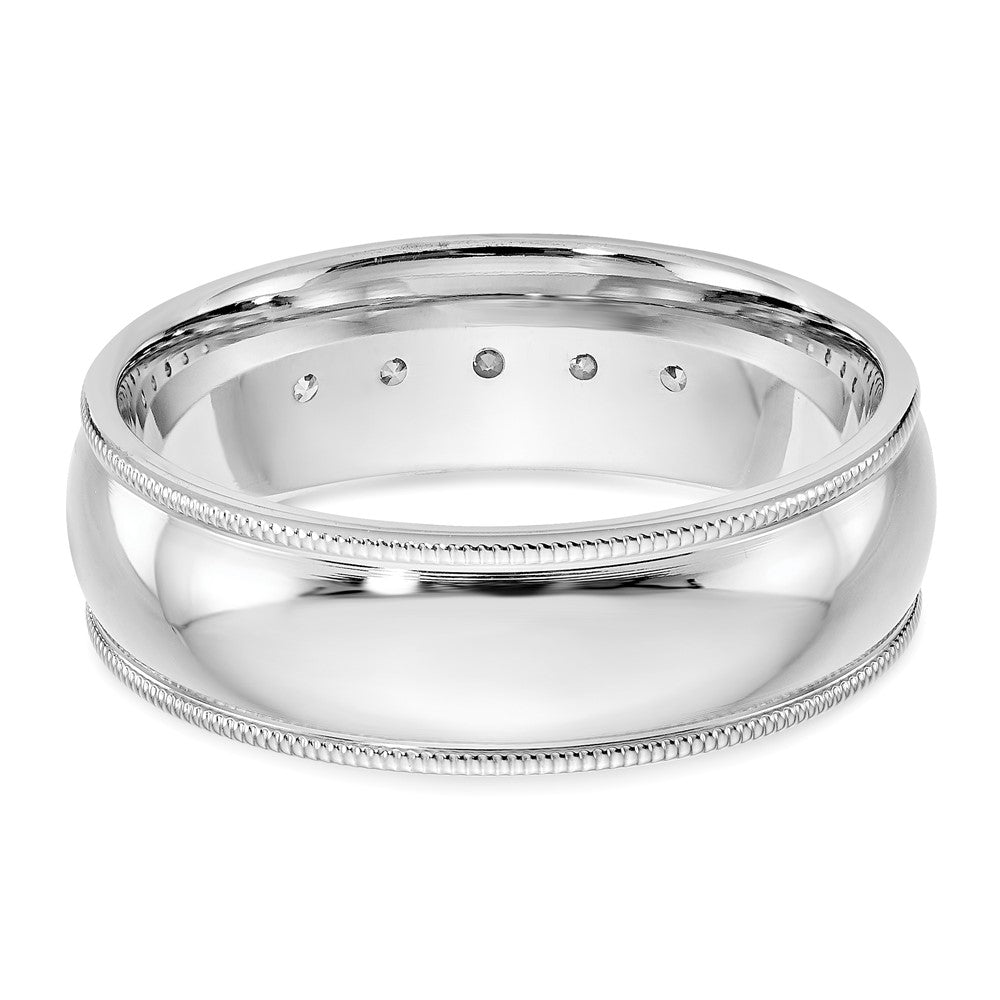 True Origin 14K White Gold Men's 1/2 carat Lab Grown Diamond VS+ F+ Complete Miligrain Band