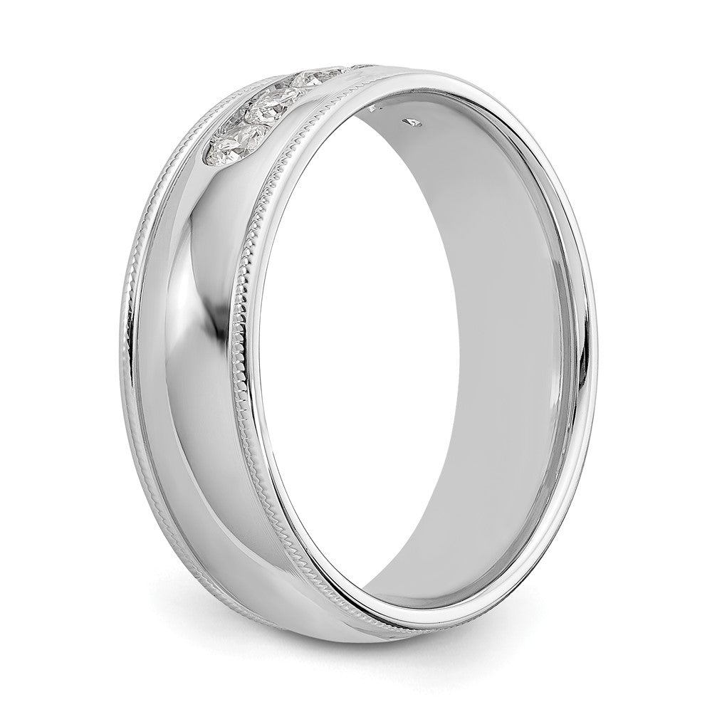 True Origin 14K White Gold Men's 1/2 carat Lab Grown Diamond VS+ F+ Complete Miligrain Band