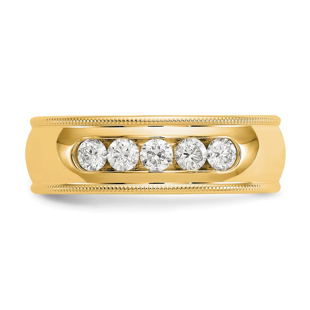 True Origin 14K Yellow Gold Men's 1/2 carat Lab Grown Diamond VS+ F+ Complete Miligrain Band