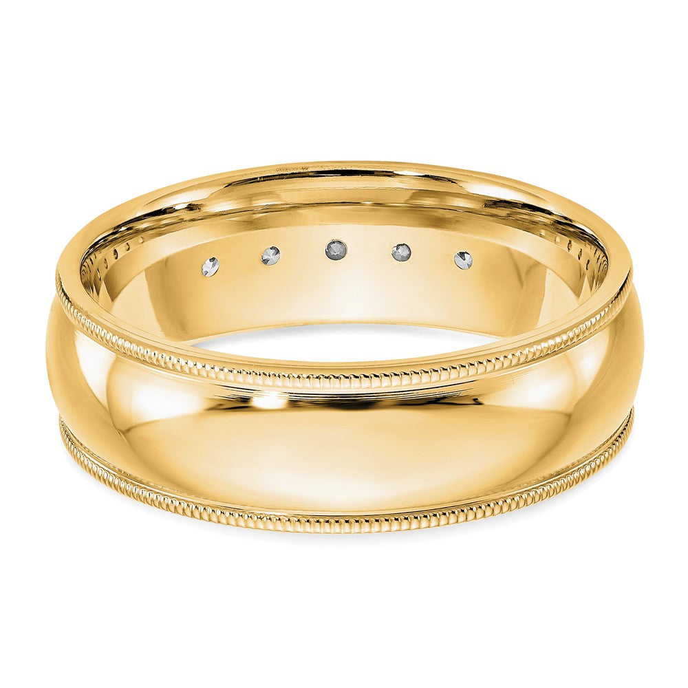 True Origin 14K Yellow Gold Men's 1/2 carat Lab Grown Diamond VS+ F+ Complete Miligrain Band