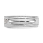 True Origin 14K White Gold 1/2 carat Lab Grown Diamond VS+ F+ Complete Double Miligrain Band