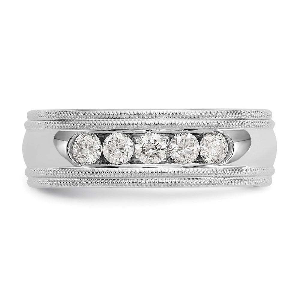 True Origin 14K White Gold 1/2 carat Lab Grown Diamond VS+ F+ Complete Double Miligrain Band
