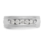 True Origin 14K White Gold 1/2 carat Lab Grown Diamond VS+ F+ Complete Double Miligrain Band