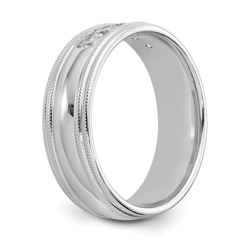 True Origin 14K White Gold 1/2 carat Lab Grown Diamond VS+ F+ Complete Double Miligrain Band