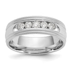 True Origin 14K White Gold 1/2 carat Lab Grown Diamond VS+ F+ Complete Double Miligrain Band
