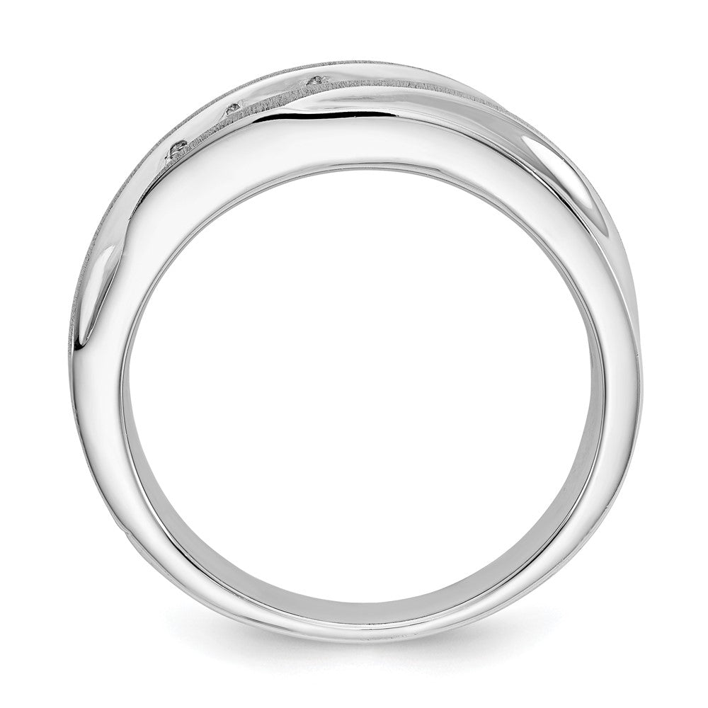 True Origin 14K White Gold Men's 1/2 carat Lab Grown Diamond VS/SI D E F Brushed and Polished Band