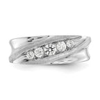 True Origin 14K White Gold Men's 1/2 carat Lab Grown Diamond VS/SI D E F Brushed and Polished Band