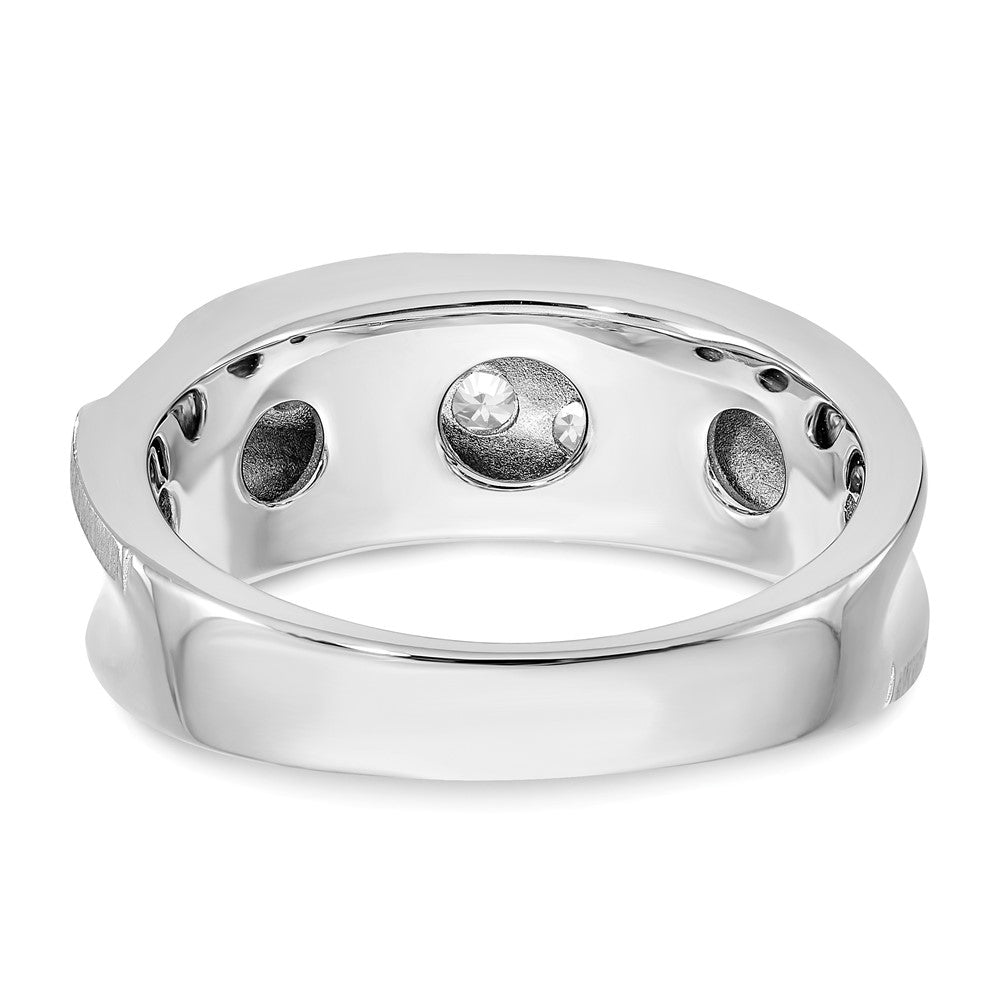 True Origin 14K White Gold Men's 1/2 carat Lab Grown Diamond VS/SI D E F Brushed and Polished Band