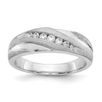 True Origin 14K White Gold Men's 1/4 carat Lab Grown Diamond VS+ F+ Complete Brushed and Polished Band