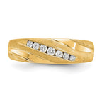 True Origin 14K Yellow Gold Men's 1/4 carat Lab Grown Diamond VS+ F+ Complete Brushed and Polished Band
