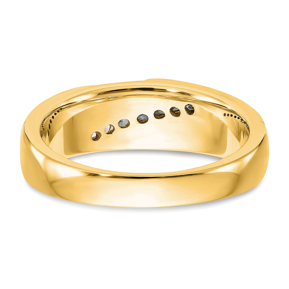 True Origin 14K Yellow Gold Men's 1/4 carat Lab Grown Diamond VS+ F+ Complete Brushed and Polished Band