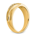 True Origin 14K Yellow Gold Men's 1/4 carat Lab Grown Diamond VS+ F+ Complete Brushed and Polished Band