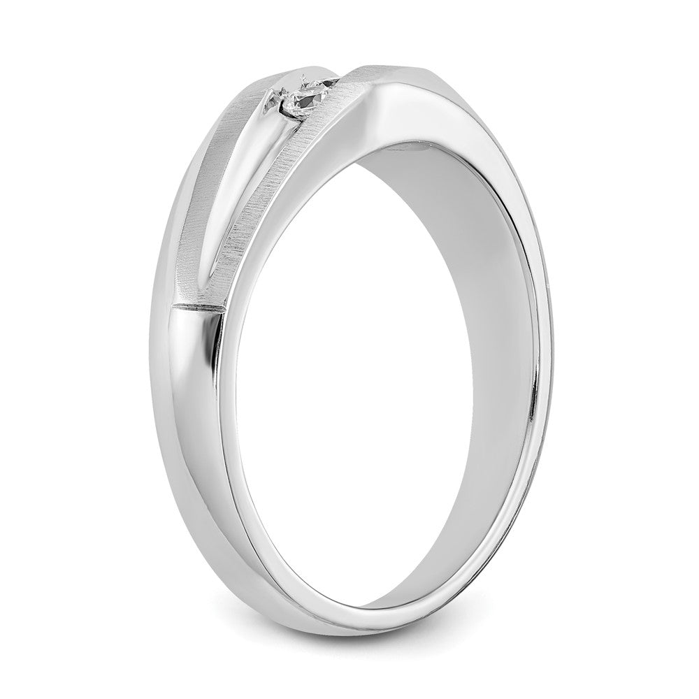 True Origin 14K White Gold Men's 1/5 carat Lab Grown Diamond VS+ F+ Complete Brushed and Polished Band
