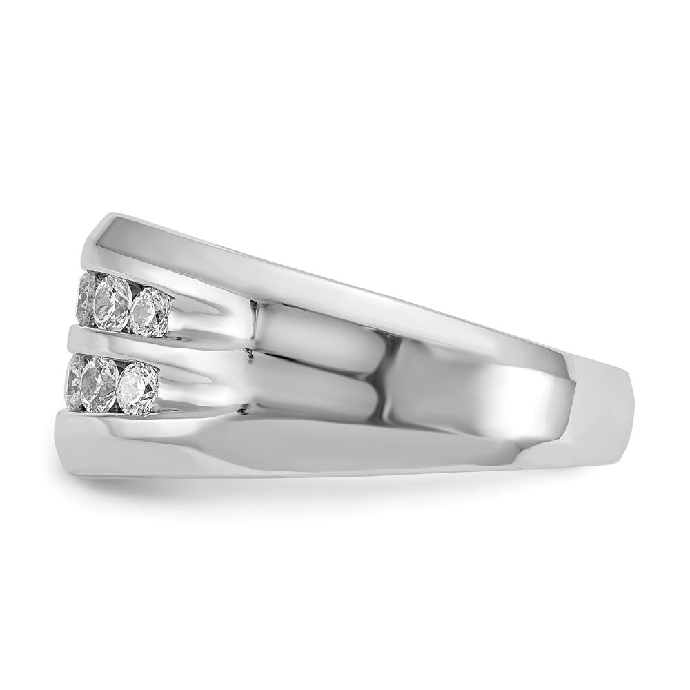 True Origin 14K White Gold Men's 1/2 carat Lab Grown Diamond VS+ F+ Complete Double Channel Band