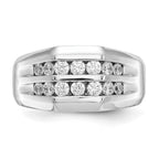 True Origin 14K White Gold Men's 1/2 carat Lab Grown Diamond VS+ F+ Complete Double Channel Band