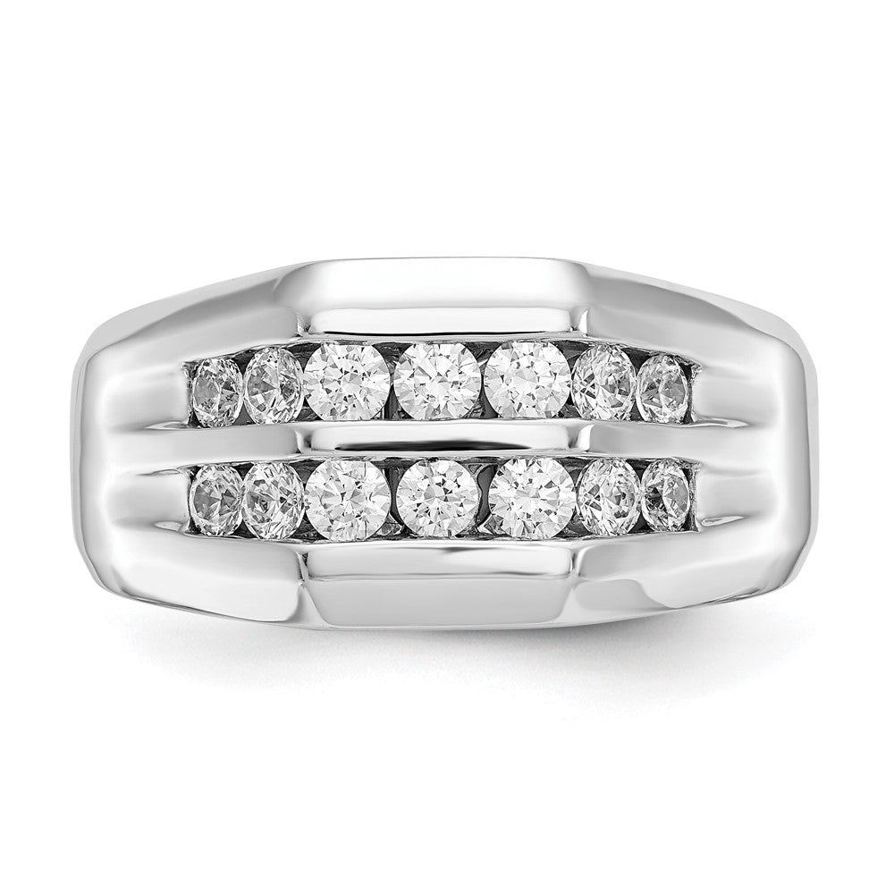True Origin 14K White Gold Men's 1/2 carat Lab Grown Diamond VS+ F+ Complete Double Channel Band