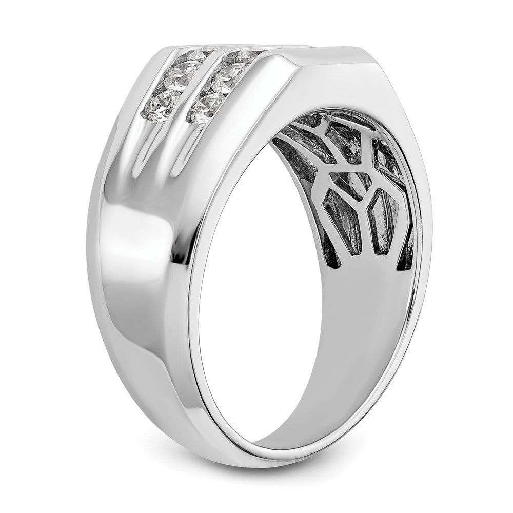 True Origin 14K White Gold Men's 1/2 carat Lab Grown Diamond VS+ F+ Complete Double Channel Band
