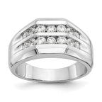 True Origin 14K White Gold Men's 1/2 carat Lab Grown Diamond VS+ F+ Complete Double Channel Band