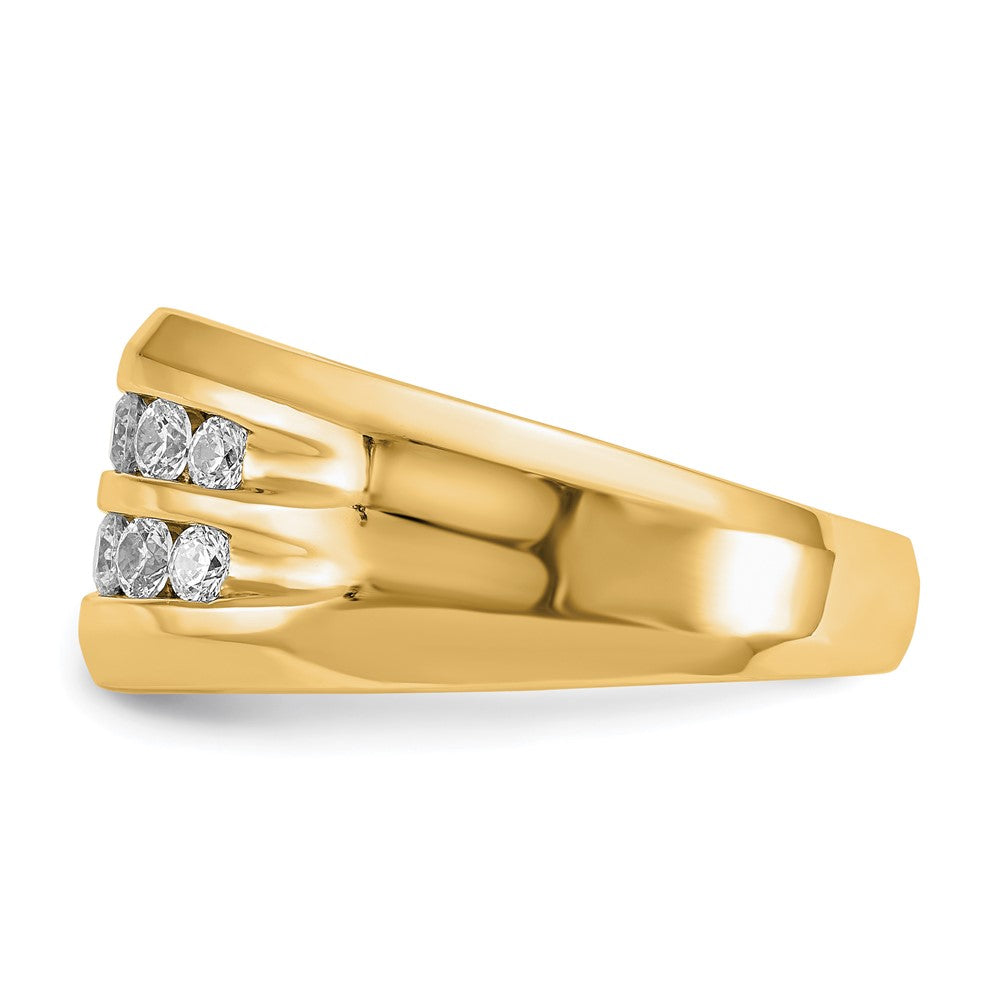 True Origin 14K Yellow Gold Men's 1/2 carat Lab Grown Diamond VS+ F+ Complete Double Channel Band