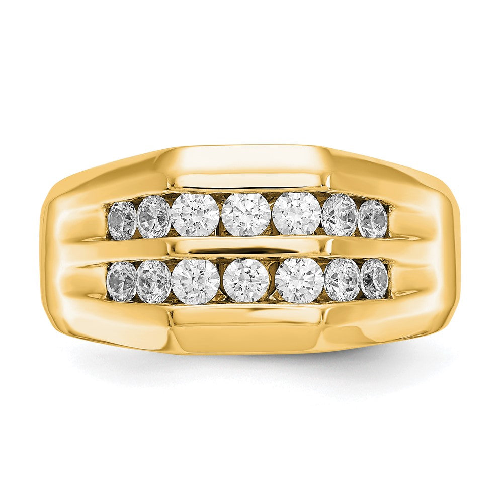 True Origin 14K Yellow Gold Men's 1/2 carat Lab Grown Diamond VS+ F+ Complete Double Channel Band