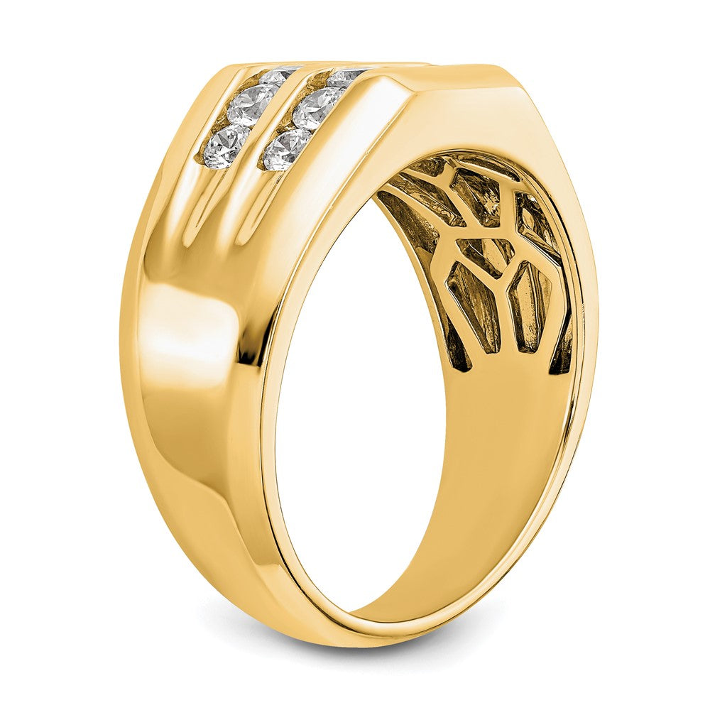 True Origin 14K Yellow Gold Men's 1/2 carat Lab Grown Diamond VS+ F+ Complete Double Channel Band