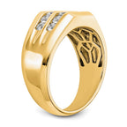 True Origin 14K Yellow Gold Men's 1/2 carat Lab Grown Diamond VS+ F+ Complete Double Channel Band