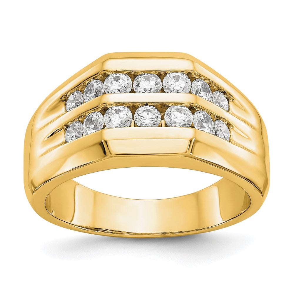 True Origin 14K Yellow Gold Men's 1/2 carat Lab Grown Diamond VS+ F+ Complete Double Channel Band