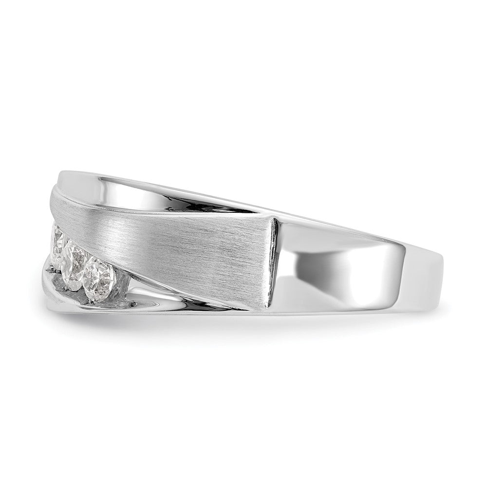 True Origin 14K White Gold Men's 1/2 carat Lab Grown Diamond VS/SI D E F Brushed and Polished Band