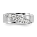 True Origin 14K White Gold Men's 1/2 carat Lab Grown Diamond VS/SI D E F Brushed and Polished Band