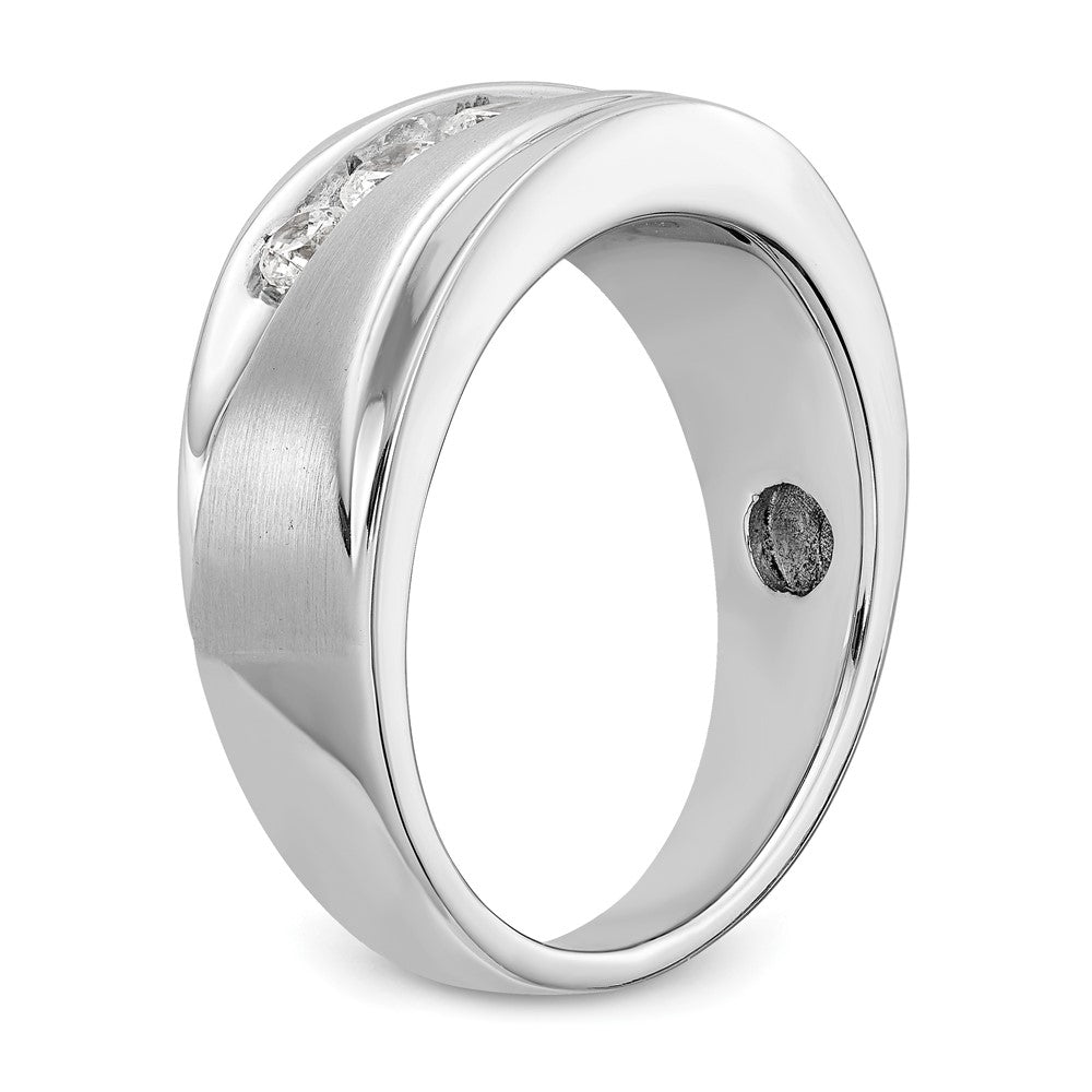 True Origin 14K White Gold Men's 1/2 carat Lab Grown Diamond VS/SI D E F Brushed and Polished Band