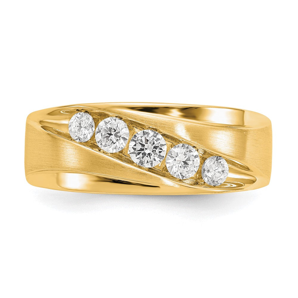 True Origin 14K Men's 1/2 carat Lab Grown Diamond VS/SI D E F Brushed and Polished Band