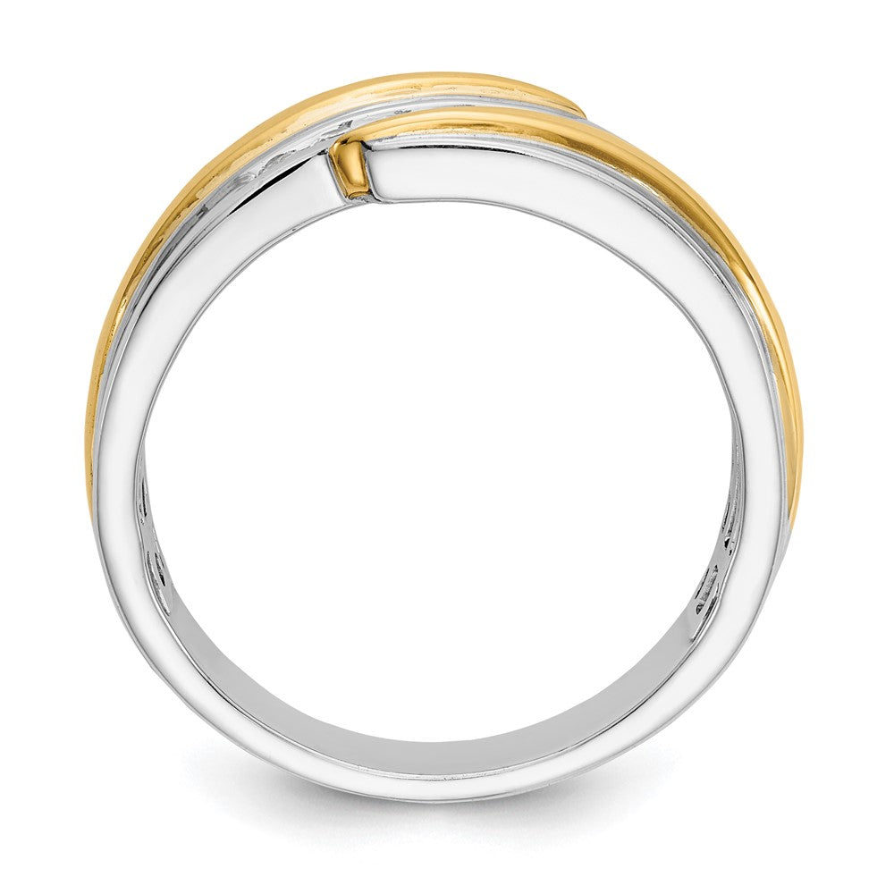 True Origin 14K Two-tone Men's 1/3 carat Lab Grown Diamond VS/SI D E F Brushed and Polished Band