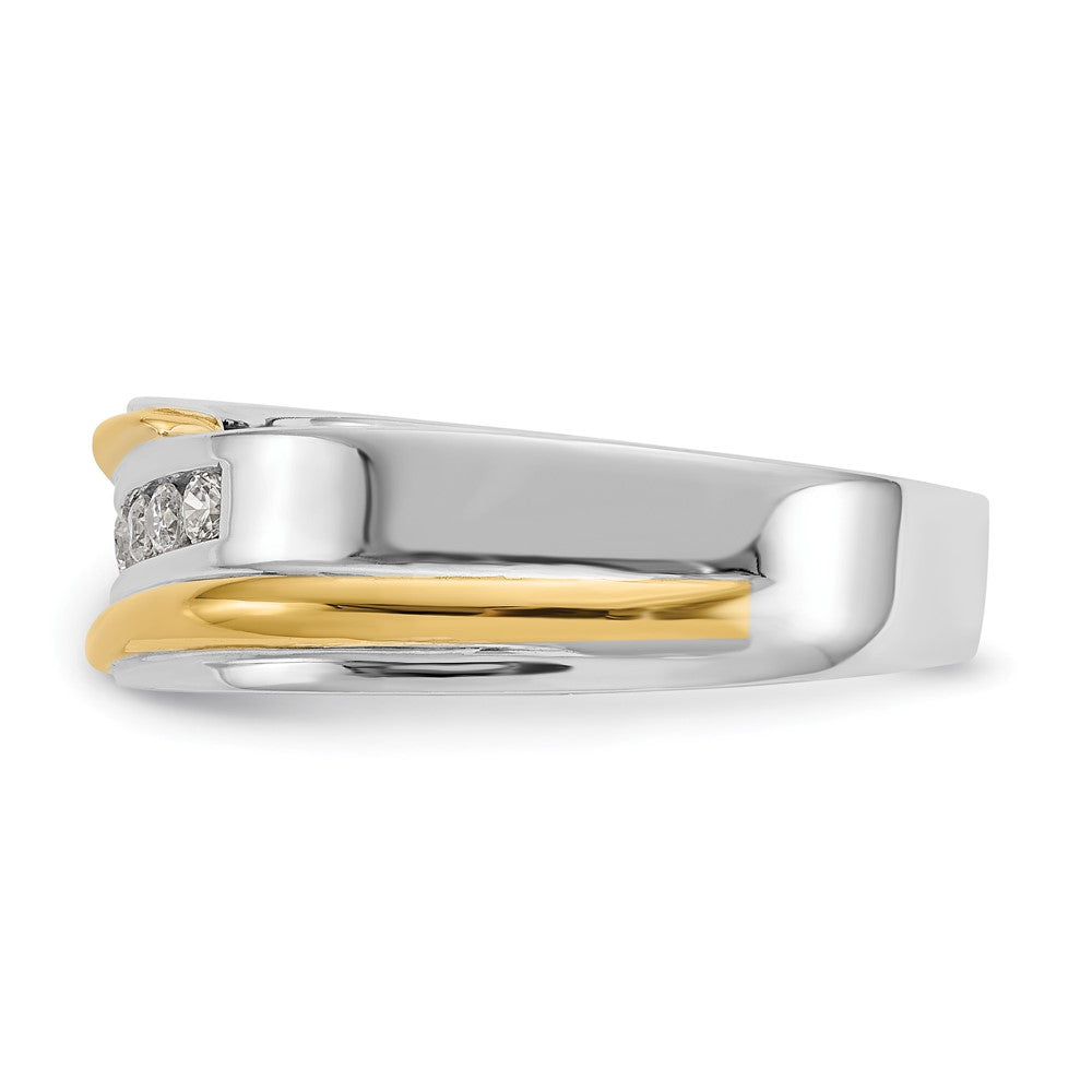 True Origin 14K Two-tone Men's 1/3 carat Lab Grown Diamond VS/SI D E F Brushed and Polished Band