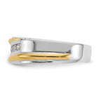 True Origin 14K Two-tone Men's 1/3 carat Lab Grown Diamond VS/SI D E F Brushed and Polished Band