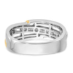 True Origin 14K Two-tone Men's 1/3 carat Lab Grown Diamond VS/SI D E F Brushed and Polished Band