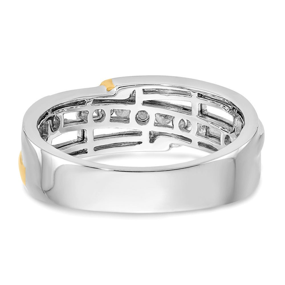 True Origin 14K Two-tone Men's 1/3 carat Lab Grown Diamond VS/SI D E F Brushed and Polished Band