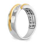 True Origin 14K Two-tone Men's 1/3 carat Lab Grown Diamond VS/SI D E F Brushed and Polished Band