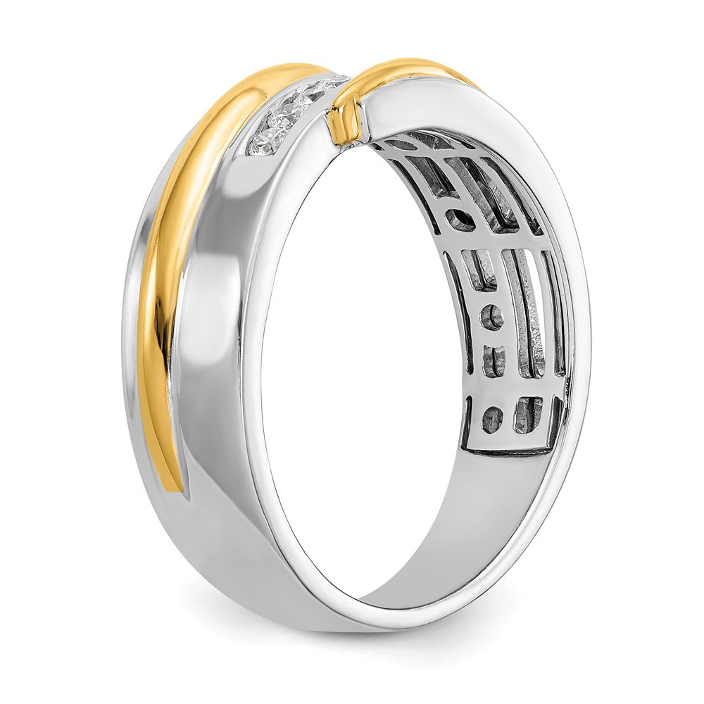 True Origin 14K Two-tone Men's 1/3 carat Lab Grown Diamond VS/SI D E F Brushed and Polished Band