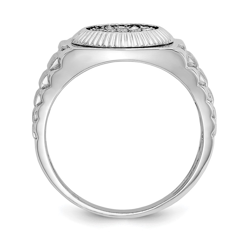 True Origin 14K White Gold Men's 1/4 carat Lab Grown Diamond VS+ F+ Complete Heirloom Ring