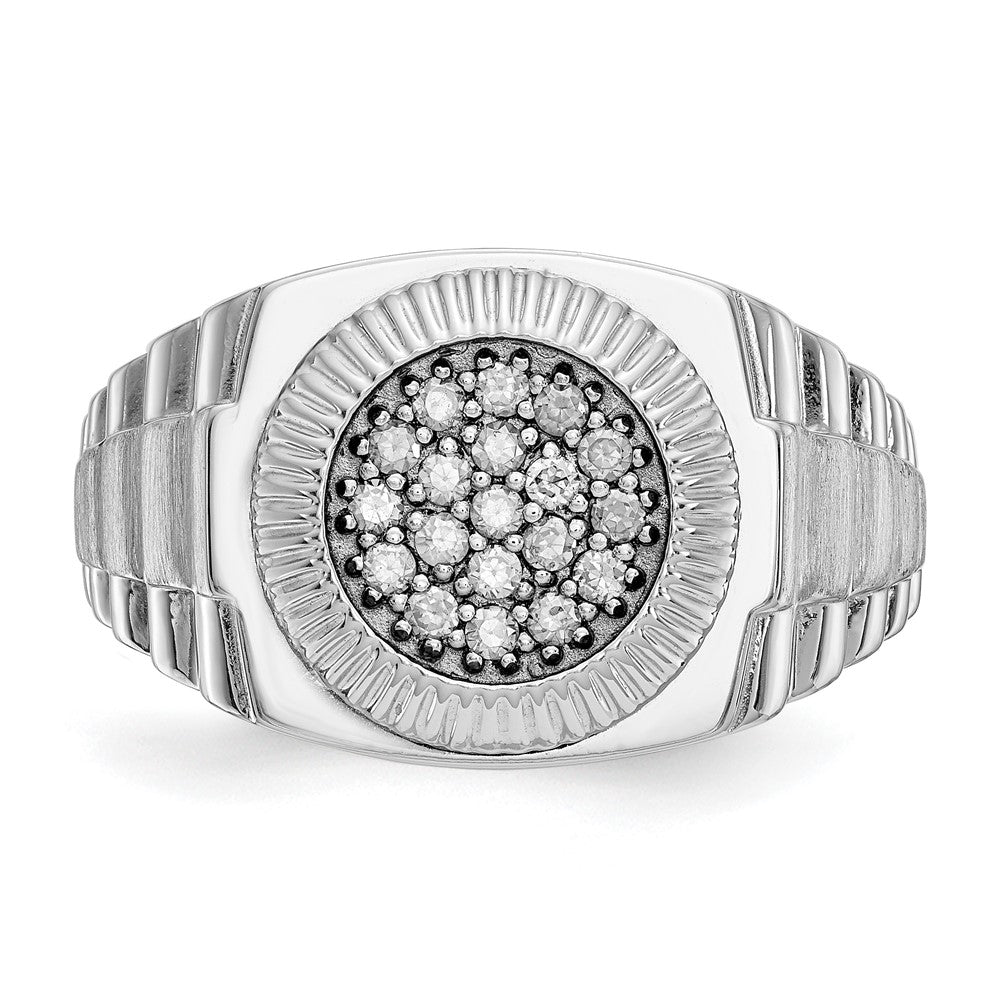 True Origin 14K White Gold Men's 1/4 carat Lab Grown Diamond VS+ F+ Complete Heirloom Ring