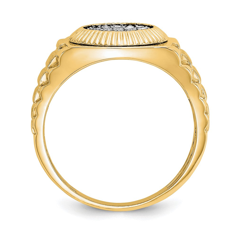 True Origin 14K Yellow Gold Men's 1/4 carat Lab Grown Diamond VS+ F+ Complete Heirloom Ring