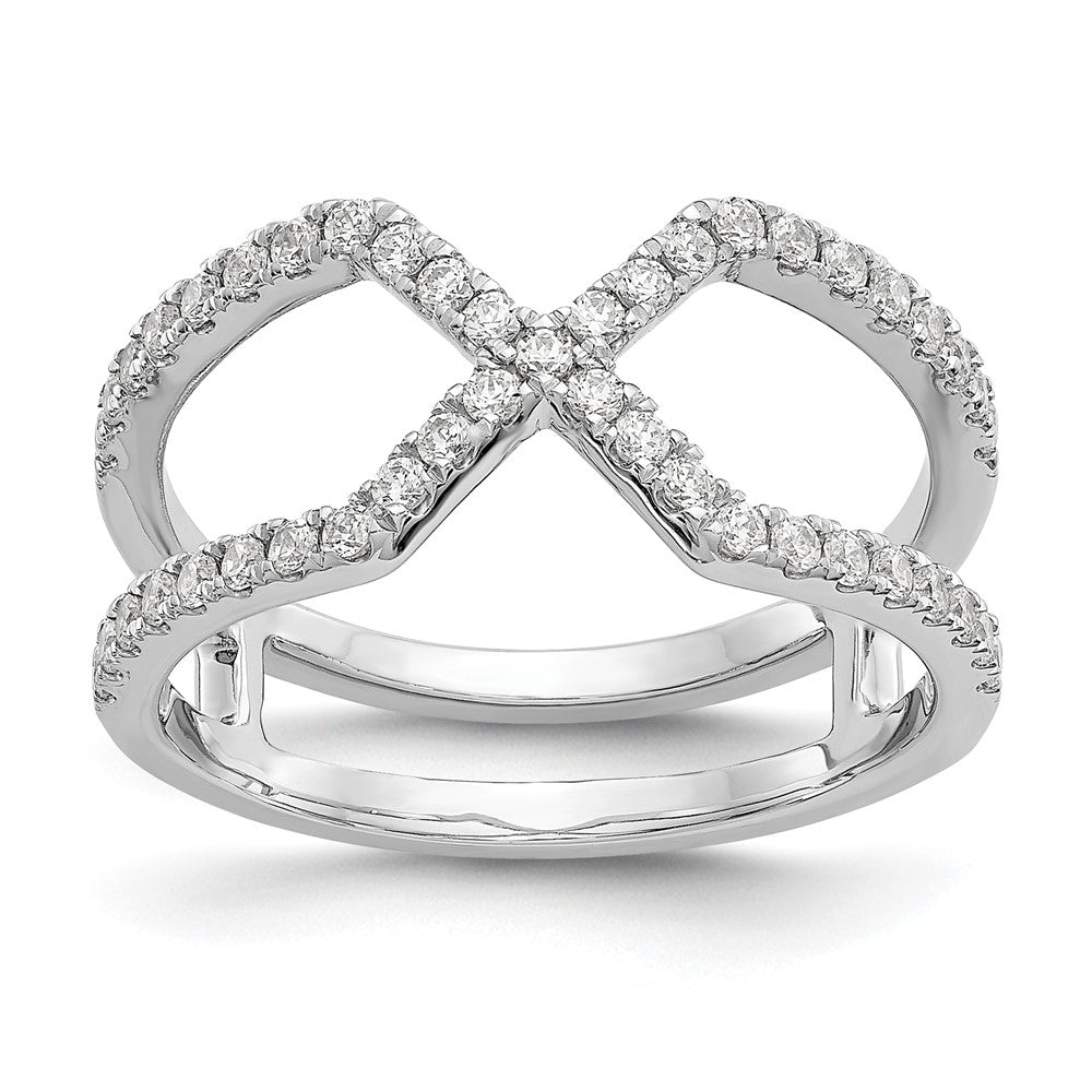 True Origin 14K White Gold 1/2 carat Lab Grown Diamond VS+ F+ Complete Geometric Ring