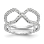True Origin 14K White Gold 1/2 carat Lab Grown Diamond VS+ F+ Complete Geometric Ring
