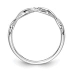 14k White Gold 1/20 carat Diamond Fancy Twist Ring