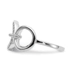 14k White Gold 1/6 carat Diamond Fancy Circles Ring