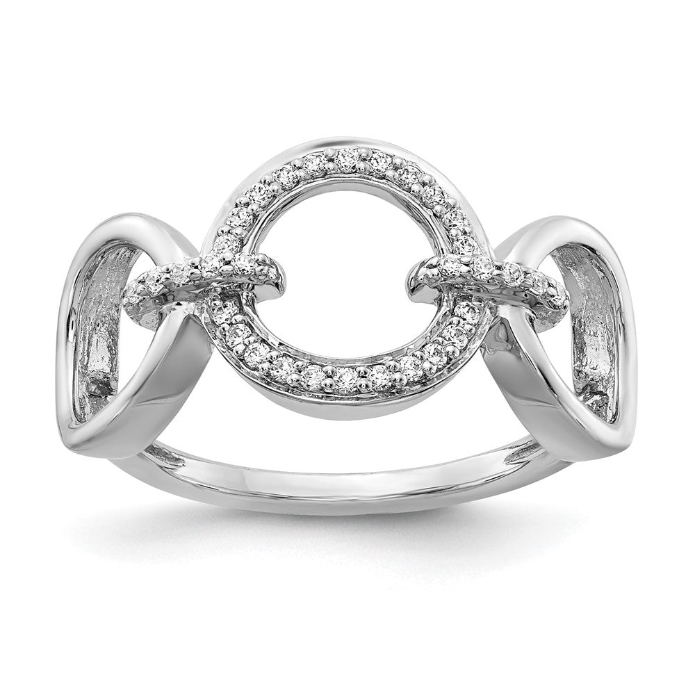 14k White Gold 1/6 carat Diamond Fancy Circles Ring