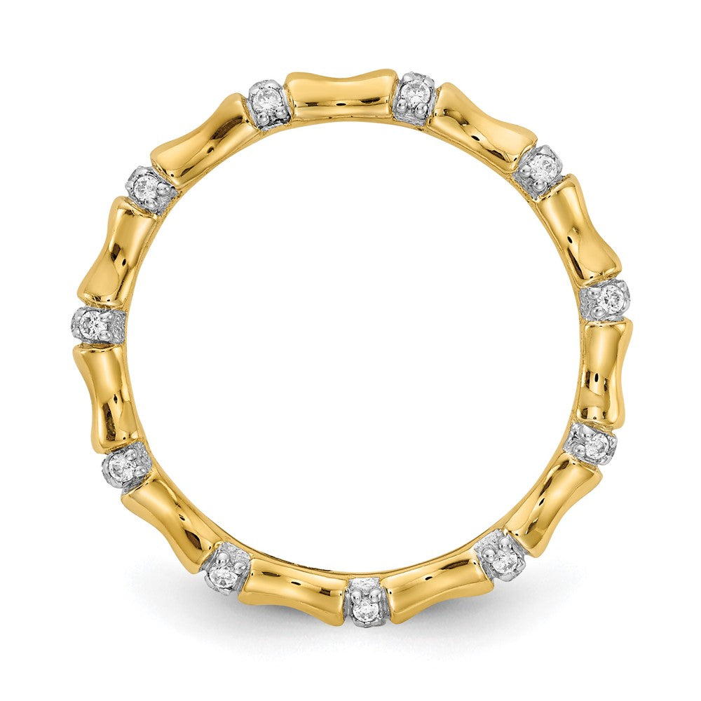 14k 3mm 1/5 carat Diamond Fancy Bamboo Band