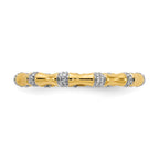 14k 3mm 1/5 carat Diamond Fancy Bamboo Band