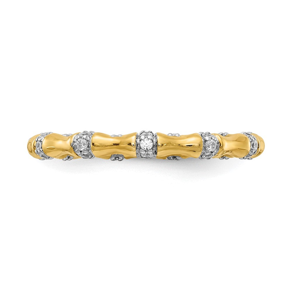 14k 3mm 1/5 carat Diamond Fancy Bamboo Band